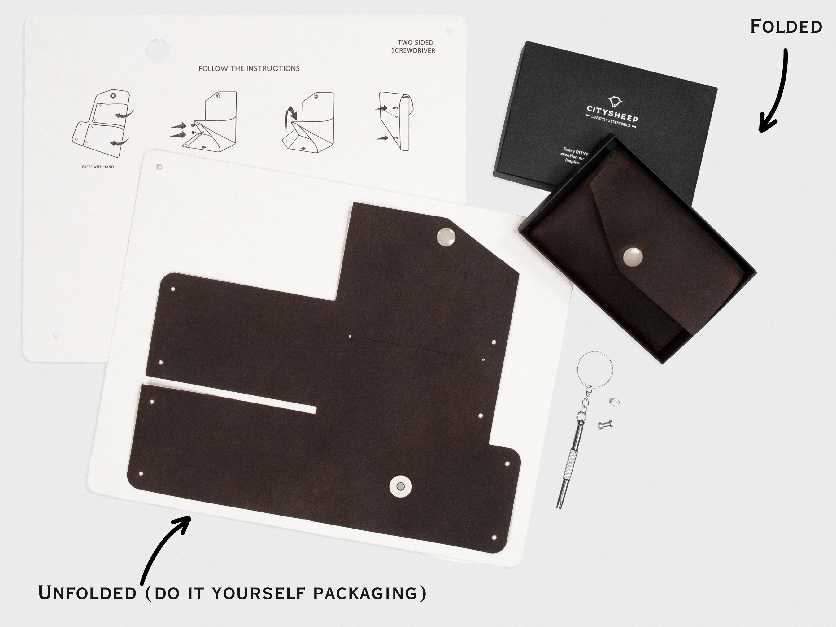 Fold yourself packaging wallet