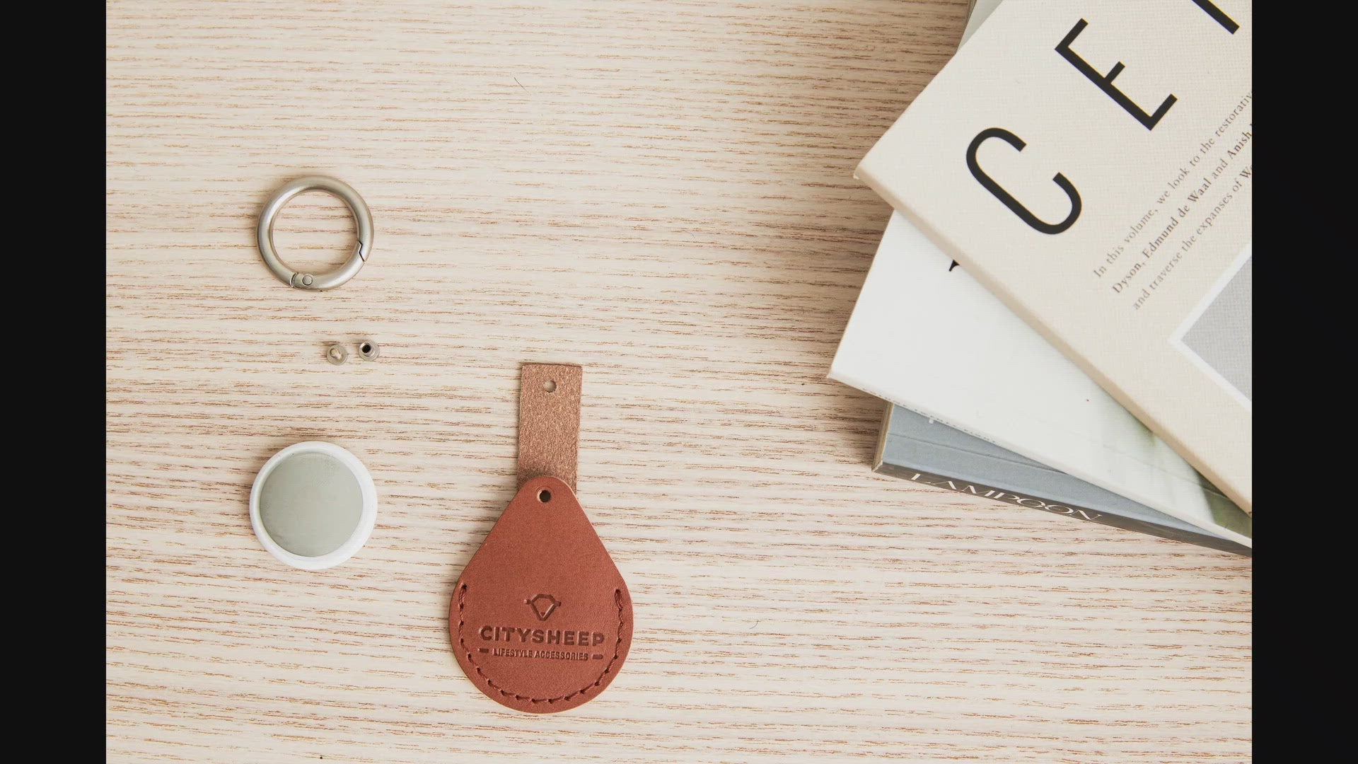 Leather AirTag keychain