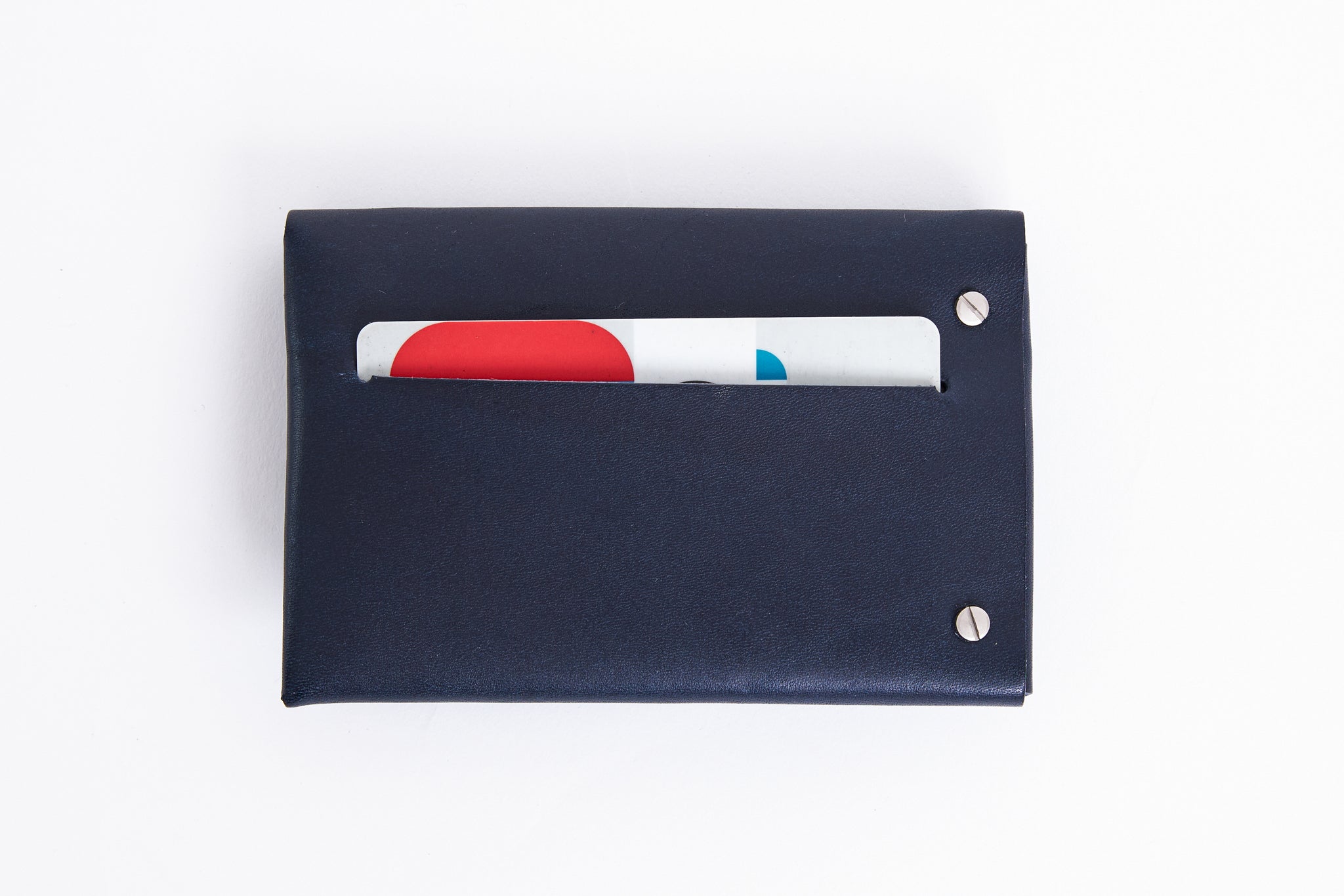 Small leather wallet minimalist design, no stitches, made from Italian Veg tanned leather