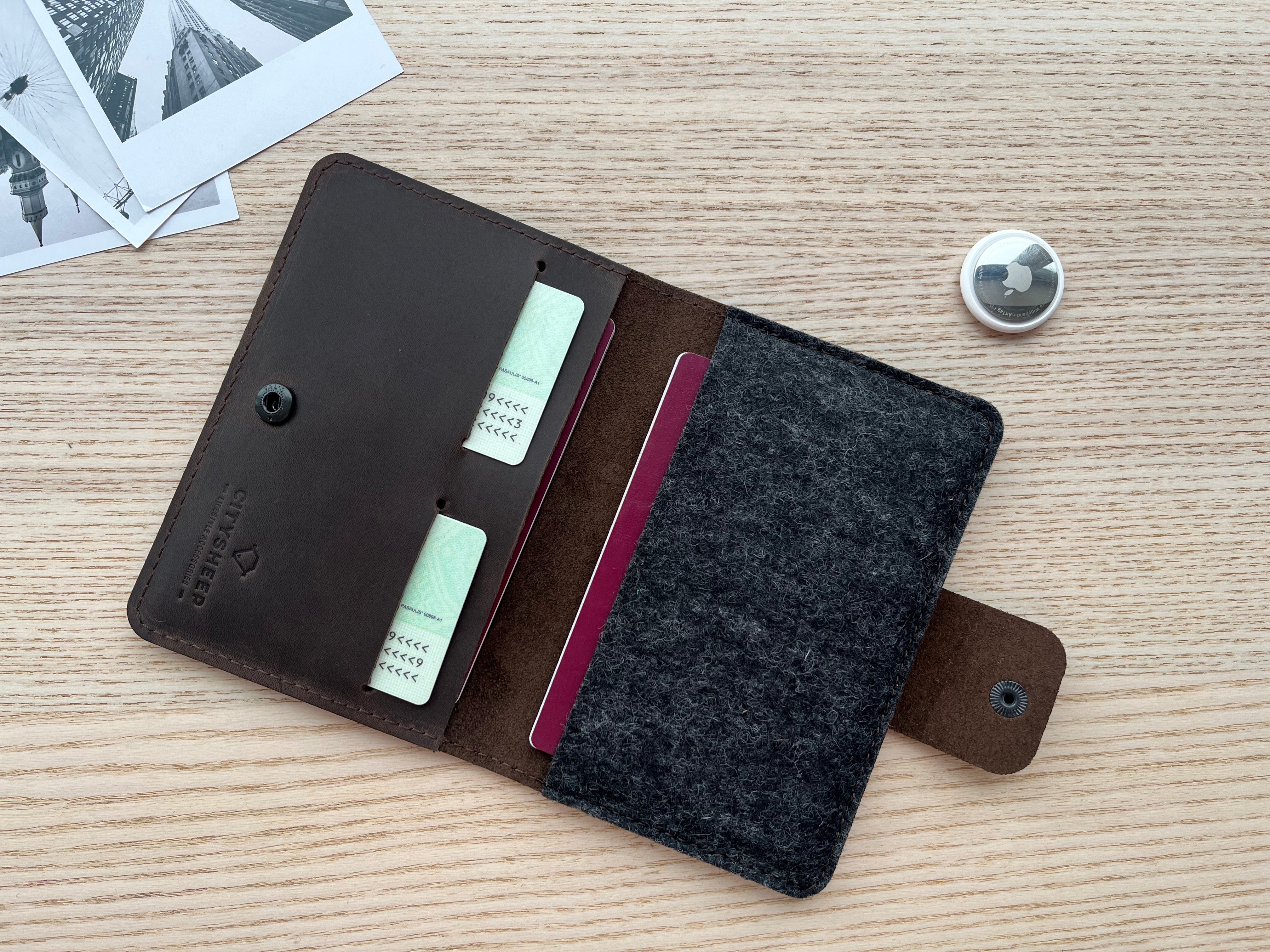 Family Passport Travel Wallet with AirTag Slot 