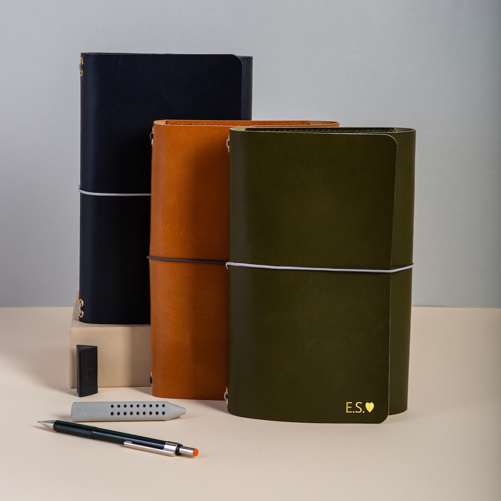 Natūralios odos užrašinė CARRY ALL/ Žalia